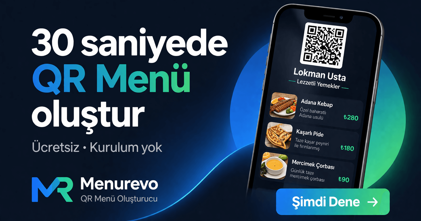QR Menü Oluşturucu | Dijital Menü ve Karekod Sistemi - Menurevo